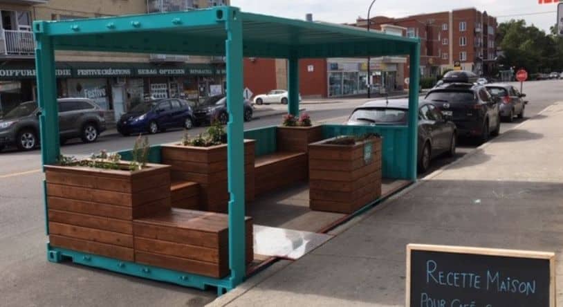 The Benefits of Used Shipping Containers in Sustainable Urbanism 3 used shipping containers as parklets - urban structures